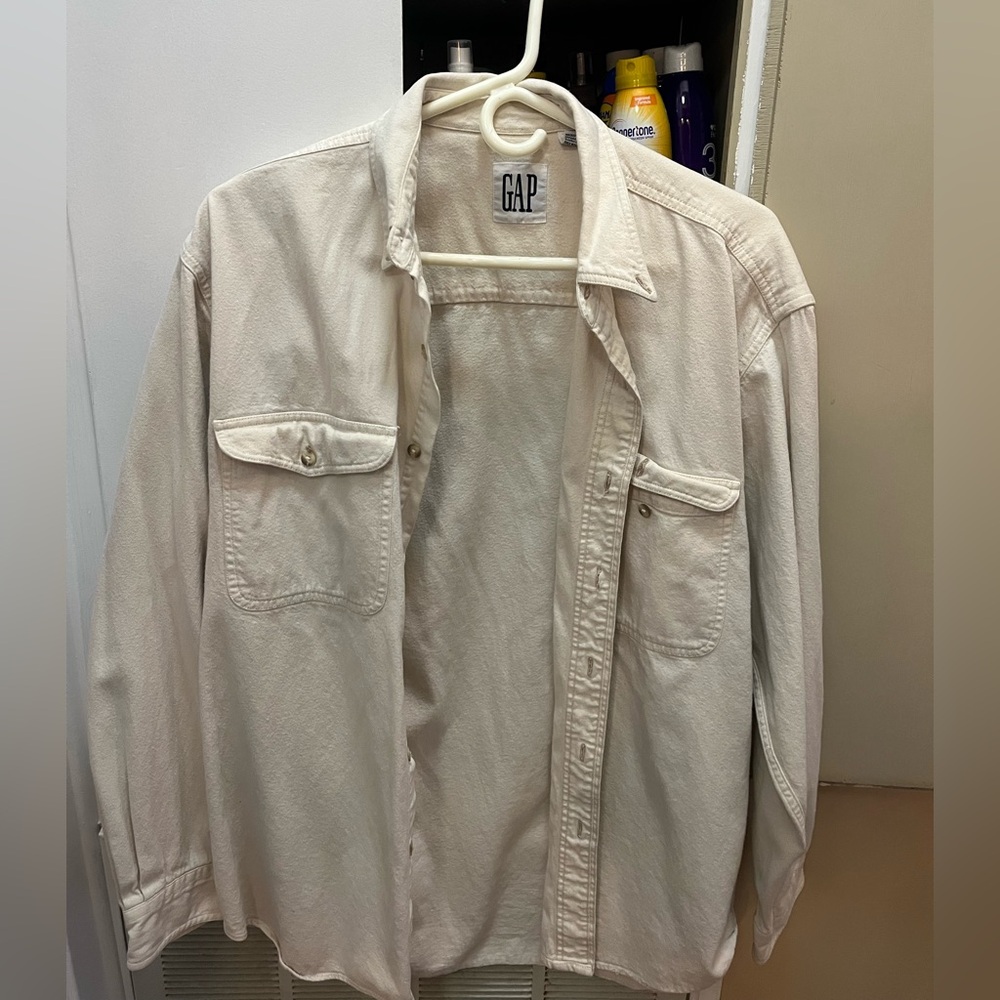 GAP Cream Button Down Jacket